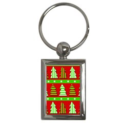 Christmas Trees Pattern Key Chains (rectangle)  by Valentinaart