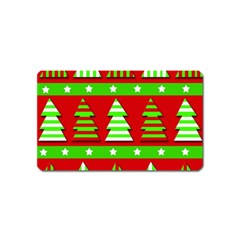 Christmas Trees Pattern Magnet (name Card)