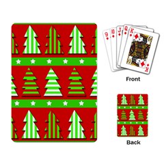 Christmas Trees Pattern Playing Card by Valentinaart