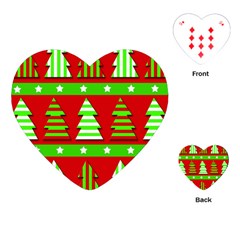 Christmas Trees Pattern Playing Cards (heart) 