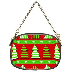 Christmas Trees Pattern Chain Purses (two Sides)  by Valentinaart