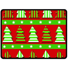 Christmas Trees Pattern Fleece Blanket (large)  by Valentinaart