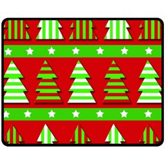 Christmas Trees Pattern Fleece Blanket (medium)  by Valentinaart