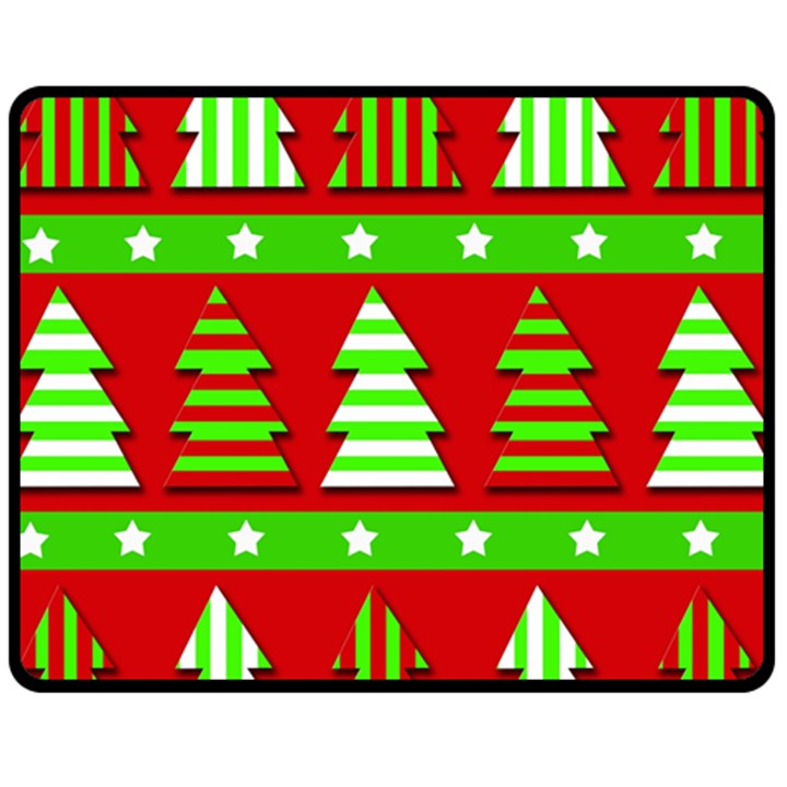 Christmas trees pattern Fleece Blanket (Medium) 