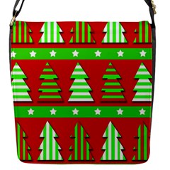 Christmas Trees Pattern Flap Messenger Bag (s) by Valentinaart