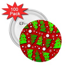 Twisted Christmas Trees 2 25  Buttons (100 Pack)  by Valentinaart