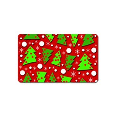 Twisted Christmas Trees Magnet (name Card) by Valentinaart