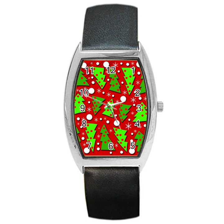 Twisted Christmas trees Barrel Style Metal Watch