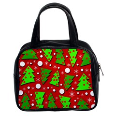 Twisted Christmas Trees Classic Handbags (2 Sides) by Valentinaart