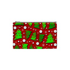 Twisted Christmas Trees Cosmetic Bag (small)  by Valentinaart