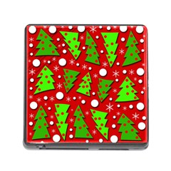 Twisted Christmas Trees Memory Card Reader (square) by Valentinaart