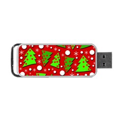 Twisted Christmas Trees Portable Usb Flash (one Side) by Valentinaart