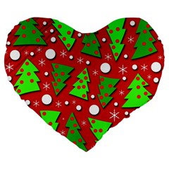 Twisted Christmas Trees Large 19  Premium Heart Shape Cushions by Valentinaart