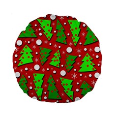 Twisted Christmas Trees Standard 15  Premium Flano Round Cushions by Valentinaart