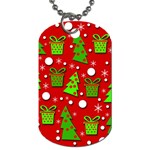 Christmas trees and gifts pattern Dog Tag (Two Sides) Front