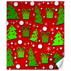 Christmas trees and gifts pattern Canvas 8  x 10 