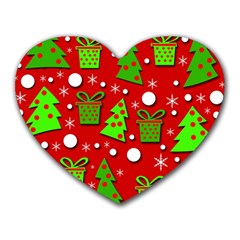 Christmas trees and gifts pattern Heart Mousepads