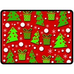 Christmas trees and gifts pattern Fleece Blanket (Large)  80 x60  Blanket Front