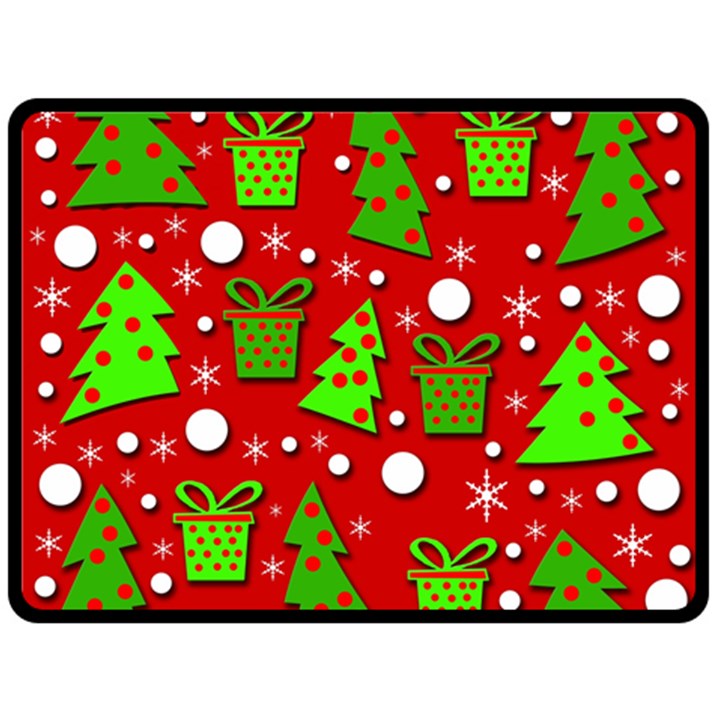 Christmas trees and gifts pattern Fleece Blanket (Large) 