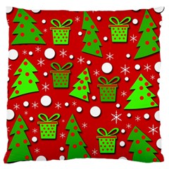 Christmas trees and gifts pattern Large Cushion Case (Two Sides)