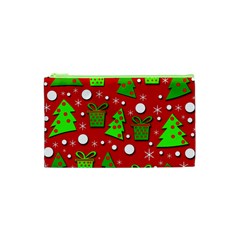 Christmas trees and gifts pattern Cosmetic Bag (XS)