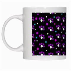 Purple Dots Pattern White Mugs by Valentinaart