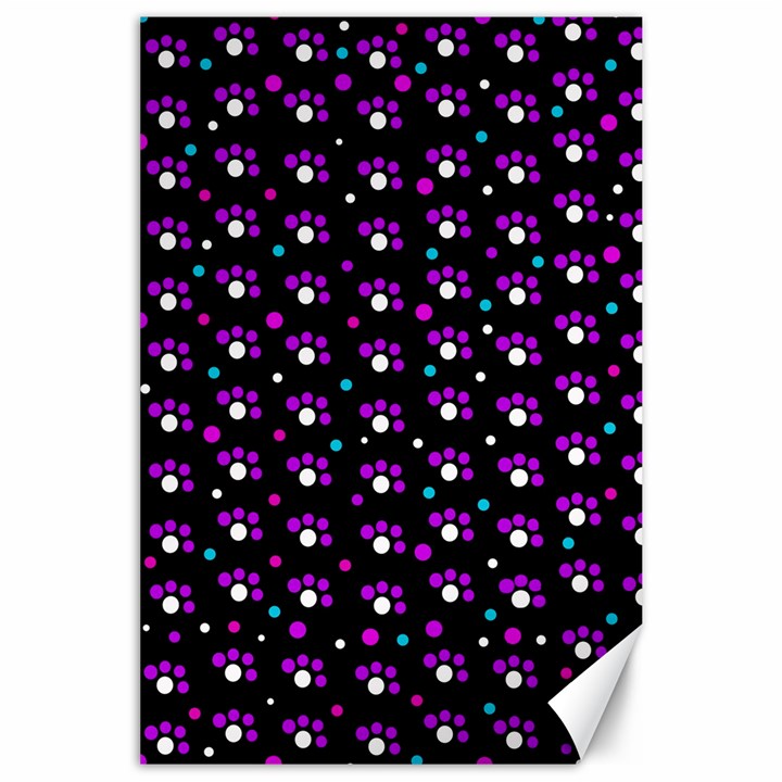 Purple dots pattern Canvas 24  x 36 