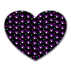 Purple Dots Pattern Heart Mousepads by Valentinaart