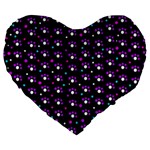 Purple dots pattern Large 19  Premium Heart Shape Cushions Front