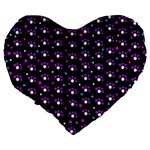 Purple dots pattern Large 19  Premium Heart Shape Cushions Back