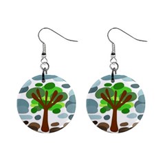 Tree Mini Button Earrings by Valentinaart