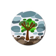 Tree Rubber Coaster (round)  by Valentinaart