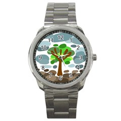 Tree Sport Metal Watch by Valentinaart