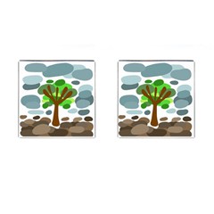 Tree Cufflinks (square) by Valentinaart