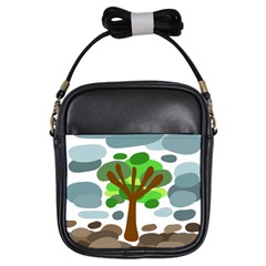 Tree Girls Sling Bags by Valentinaart