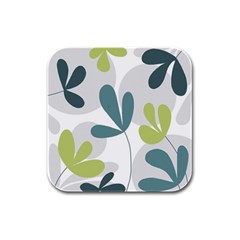 Elegant Floral Design Rubber Square Coaster (4 Pack)  by Valentinaart