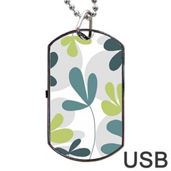 Elegant Floral Design Dog Tag Usb Flash (one Side) by Valentinaart