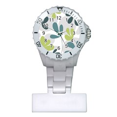 Elegant Floral Design Plastic Nurses Watch by Valentinaart