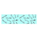 Spoonie Strong Print in Light Turquiose Satin Scarf (Oblong) Front