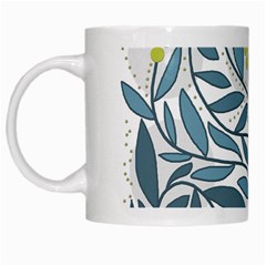 Blue Floral Design White Mugs by Valentinaart