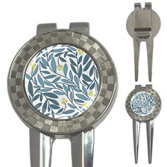 Blue Floral Design 3-in-1 Golf Divots by Valentinaart