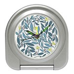 Blue floral design Travel Alarm Clocks Front