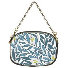 Blue Floral Design Chain Purses (one Side)  by Valentinaart