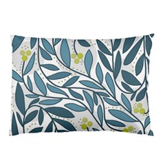 Blue Floral Design Pillow Case by Valentinaart