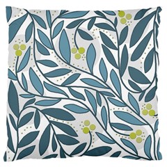 Blue Floral Design Large Cushion Case (two Sides) by Valentinaart