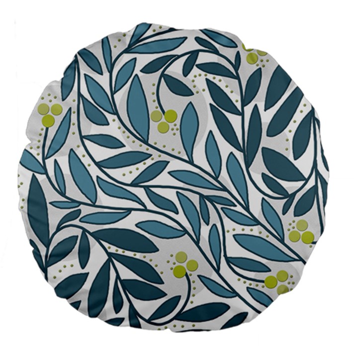 Blue floral design Large 18  Premium Round Cushions