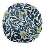 Blue floral design Large 18  Premium Round Cushions Back