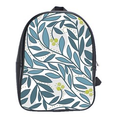 Blue Floral Design School Bags (xl)  by Valentinaart