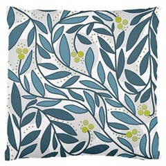 Blue Floral Design Large Flano Cushion Case (two Sides) by Valentinaart