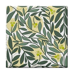 Green Floral Pattern Tile Coasters by Valentinaart